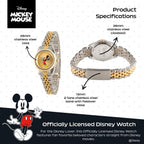 Disney Officially Licensed Mickey Mouse Watch, Stylish & Fun Mickey Mouse Watch For Women, Classic Watches Fans - Women'S Gold Dial Watches With Multicolor Stainless Steel Strap