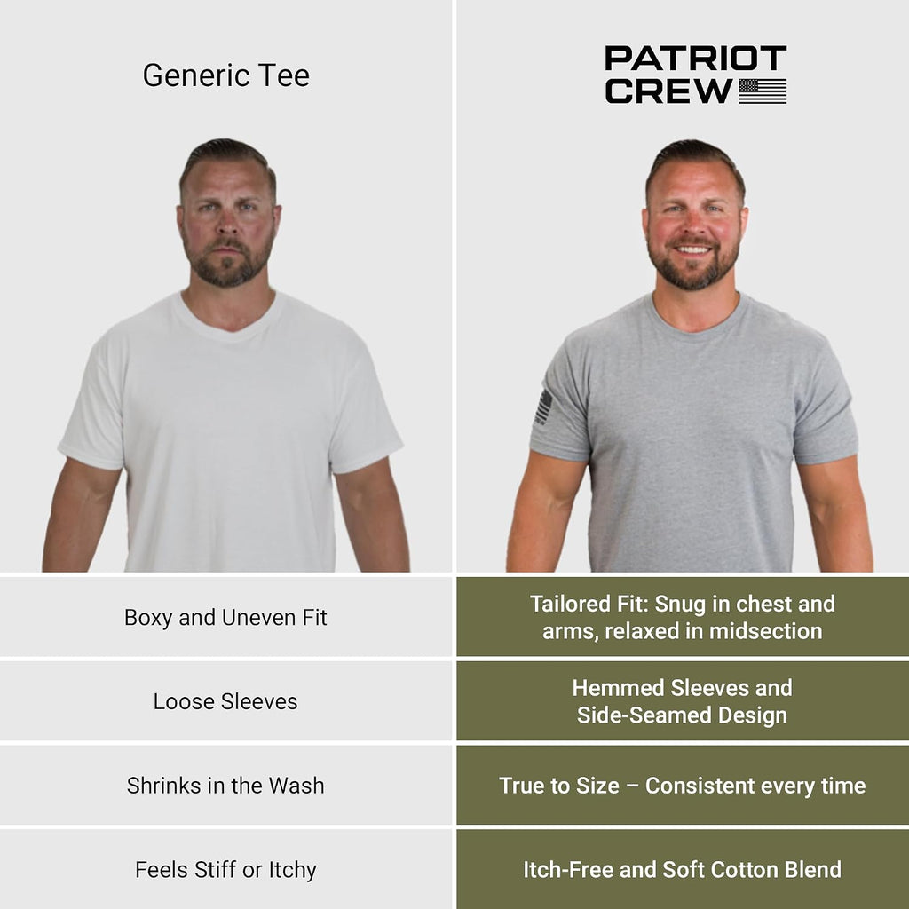 Patriot Crew Men'S 6 Pack Midnight Fresh T-Shirt, American Graphic Tee, Patriotic, Usa & Freedom Style Shirt