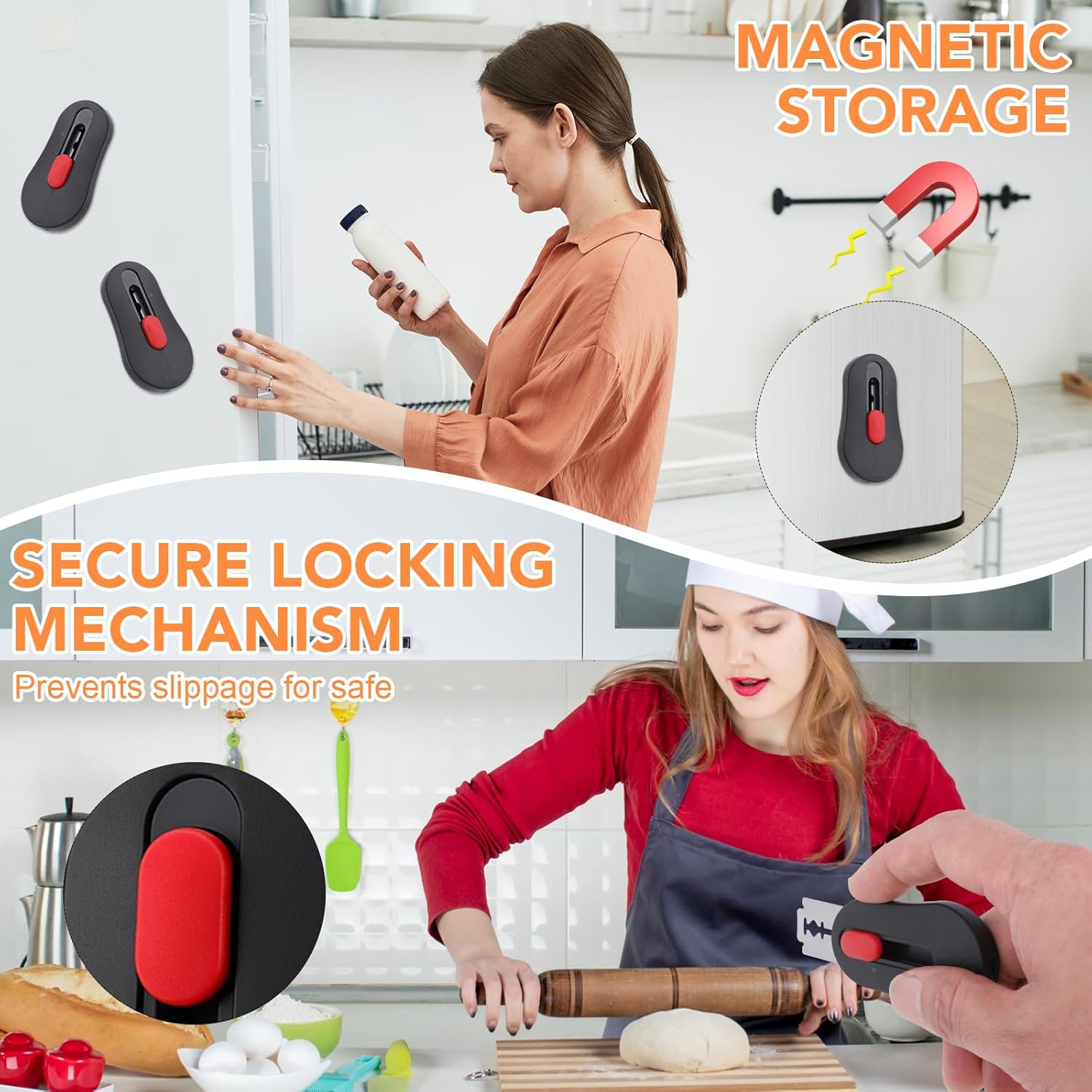 SUMAJU Magnetic Bread Lame with Extractable Blade - 20 Razor Blades,Dough Scoring Tool for Sourdough Breads baking & Bread Making Tools
