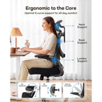 Huanuo Ergonomic Office Chair With 3D Armrests, Adjustable Lumbar Support