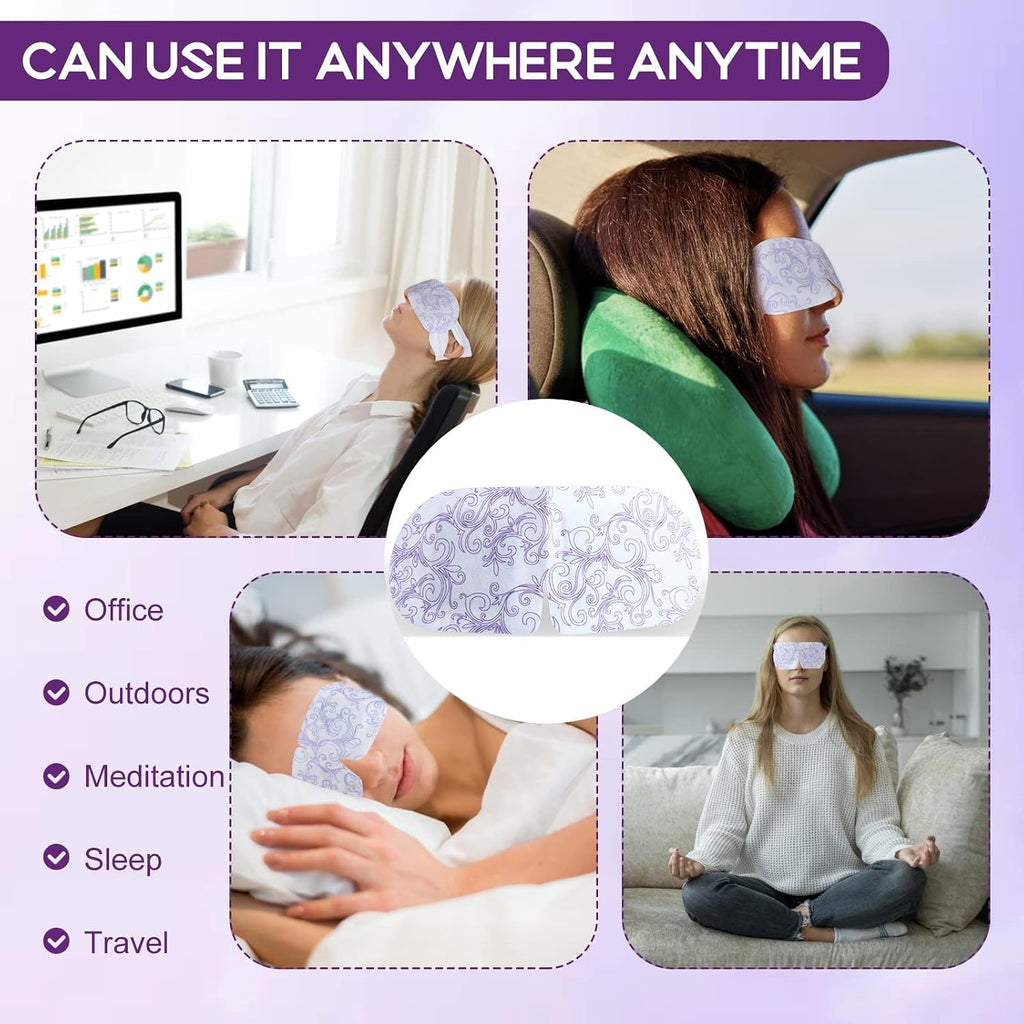 24 Pack Steam Eye Masks For Dry Eyes, Self Heated Steam Warm Eye Mask, Disposable Heated Eye Mask For Dark Circles, Puffy Eyes, Relief Stress Eye Fatigue (Unscented)
