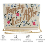 Happily Ever After Clutch Purse For Wedding Day Beaded For Bachelorette Party, Bridal Purse Bridal Shower Gifts & Engagement Gifts For Bride To Be