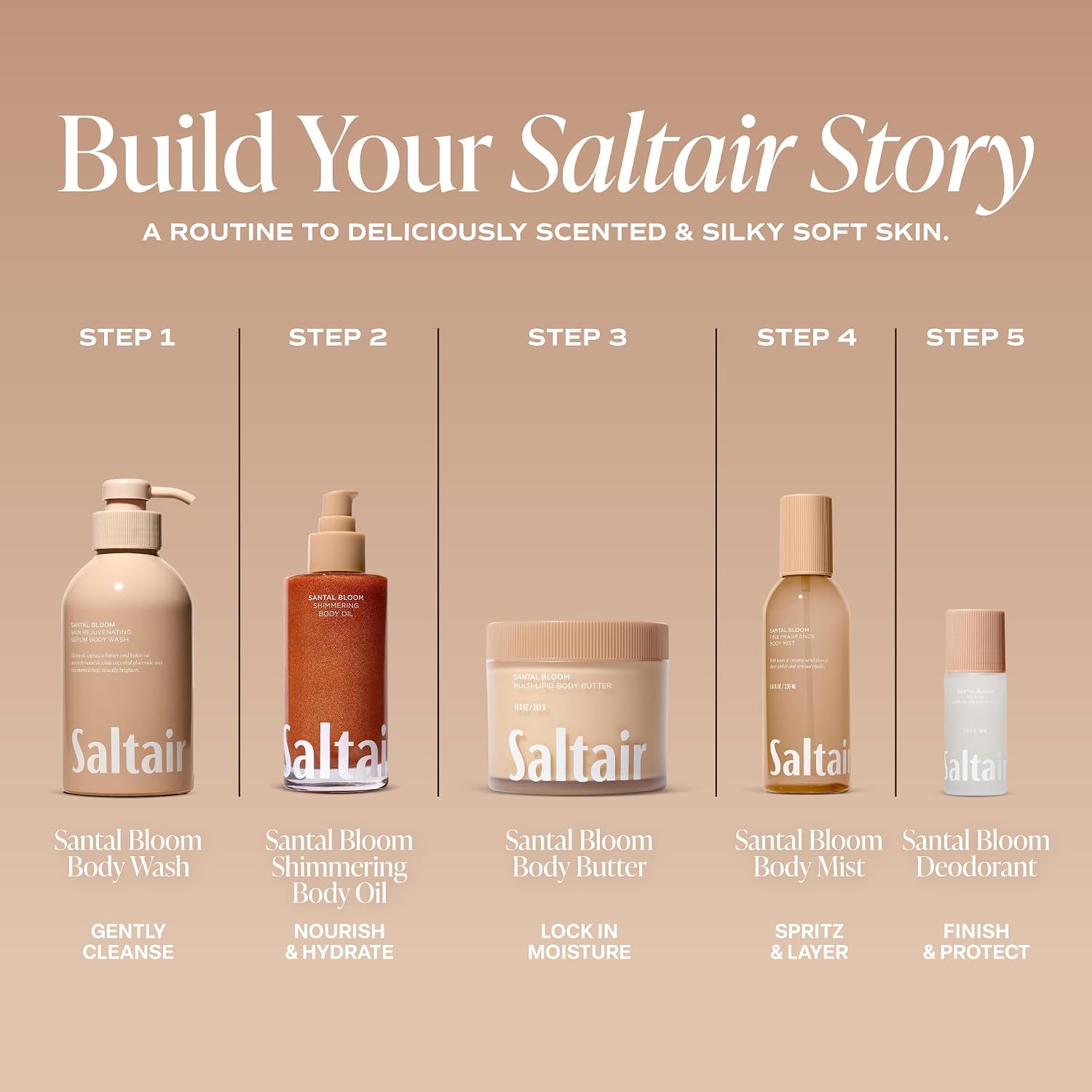 Saltair Shimmering Body Oil - Santal Bloom Scented Dry Oil Moisturizer With Light-Reflecting Pearl Pigments. Moisturizing Glow For All Skin Types - 4 Fl Oz