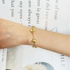 AIPPK 18K Gold Plated Clover Bracelet Dupes Gold Danity Bracelet for Women Flower Four Leaf Bracelets Lucky Jewelry Gifts for Women