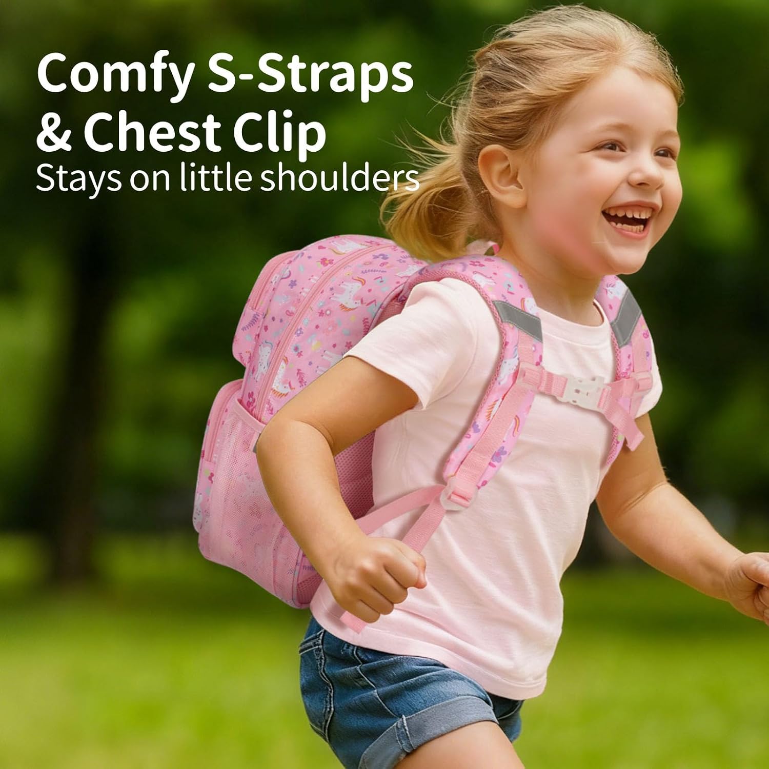 Kids Backpack For Girls Kindergarten - 15 Inch School Bag | For Prek-2Nd Grade Kids Ages 4-7, Fits Folders, Insulated Pocket For Lunch And Snacks, Comfy Padded Straps, Pink Unicorn