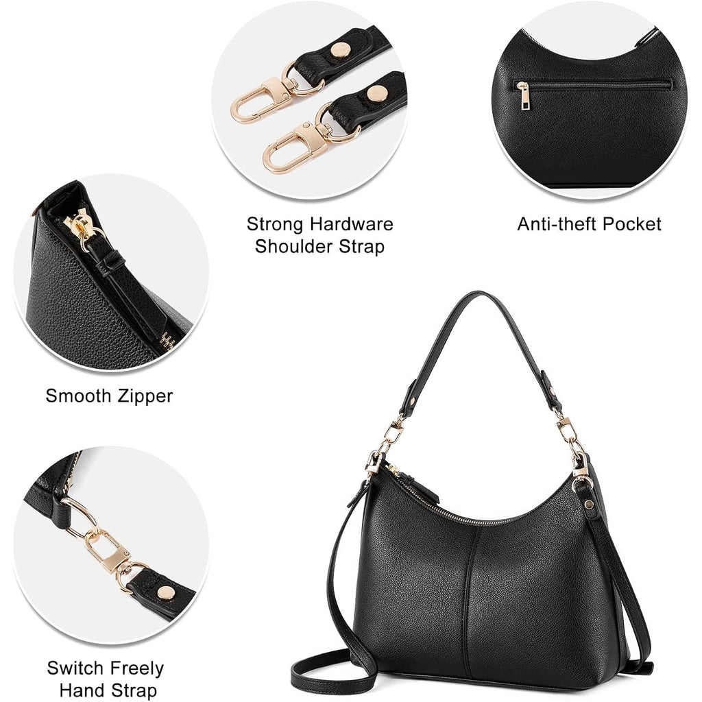 Keyli Small Shoulder Handbags For Women Mini Purse Waterproof Soft Leather Crossbody Bags For Work Shopping Travel