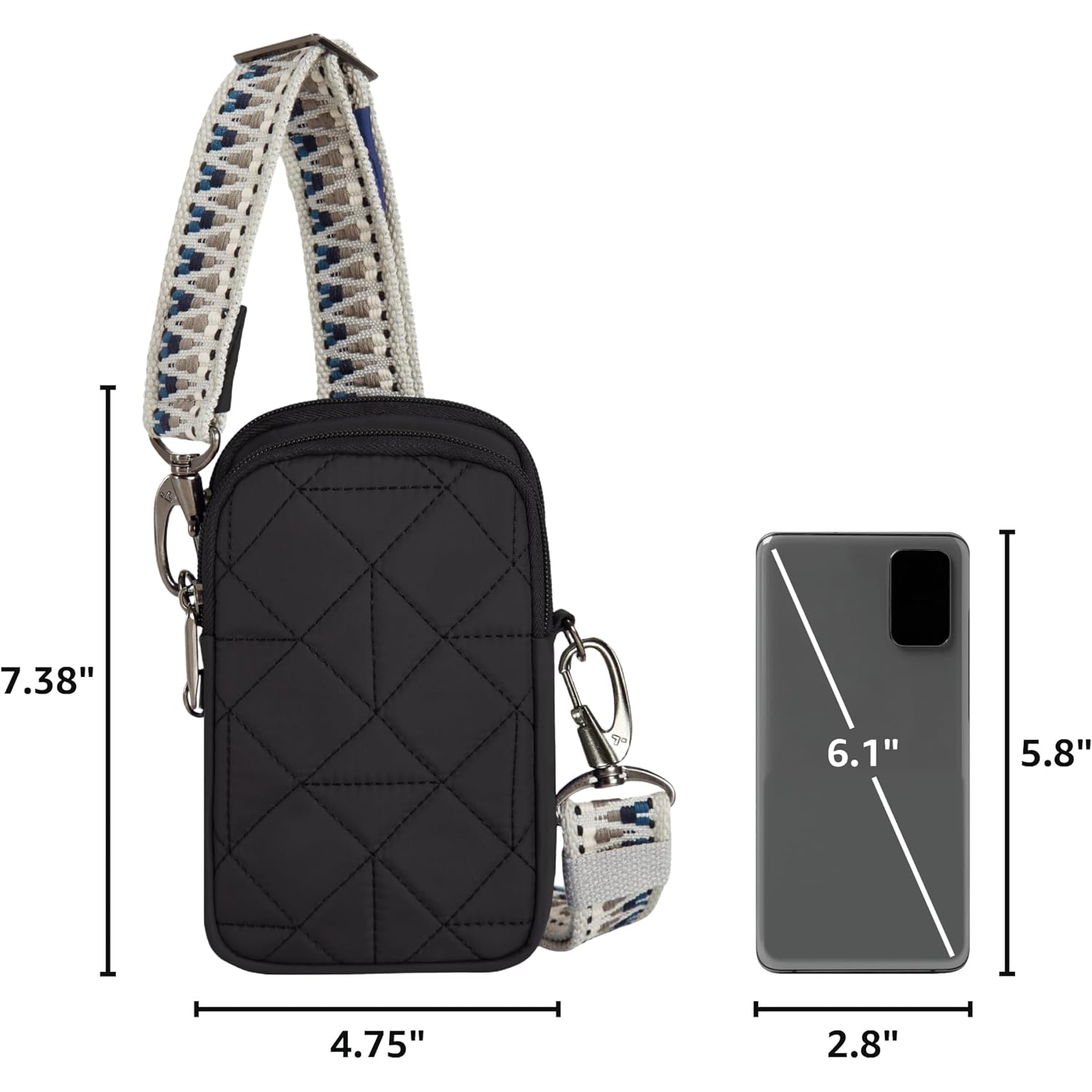 Travelon Anti-Theft Boho 2 Compartment Phone Crossbody