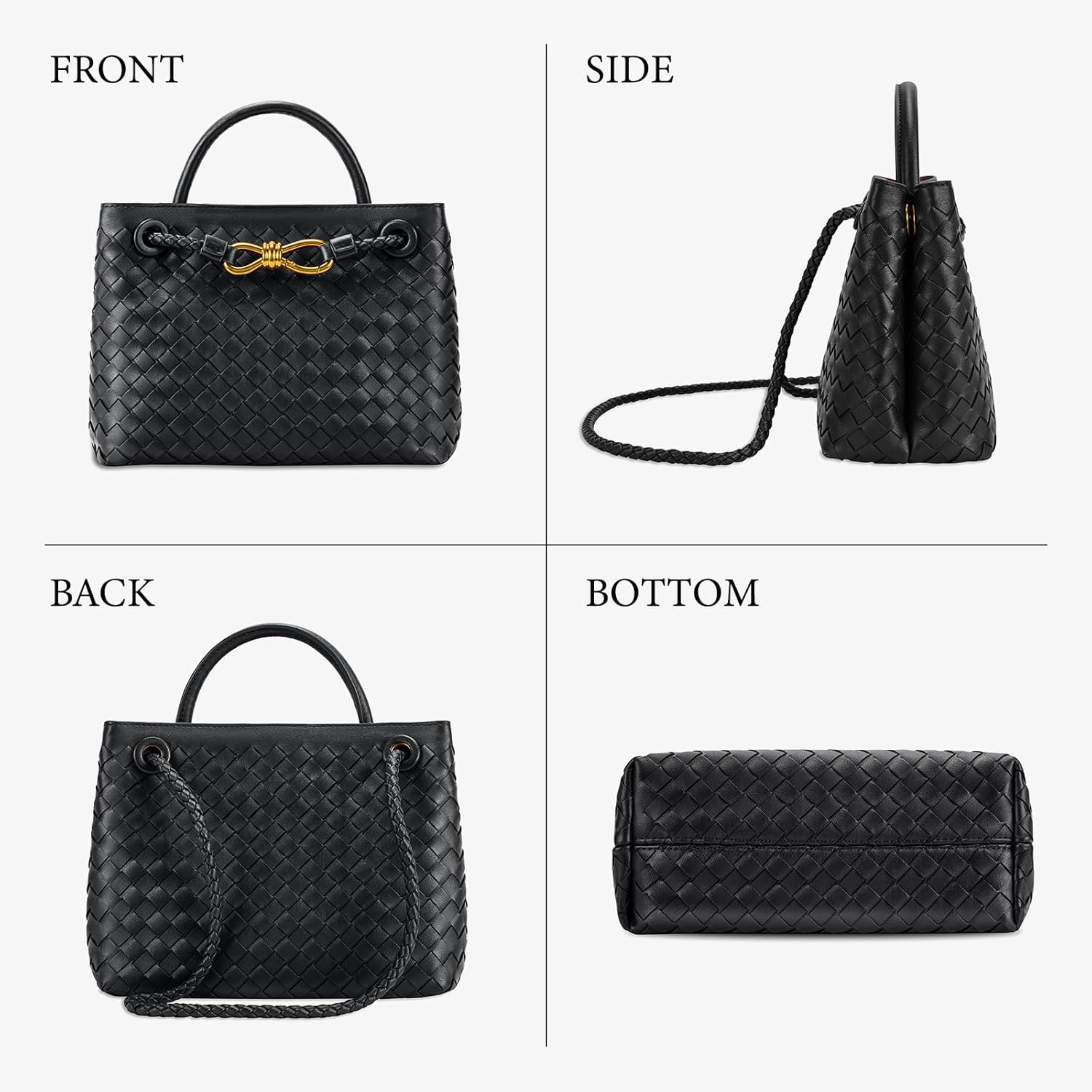 Woven Tote Bag for Women Leather Shoulder Handbag Designer Top Handle Purses