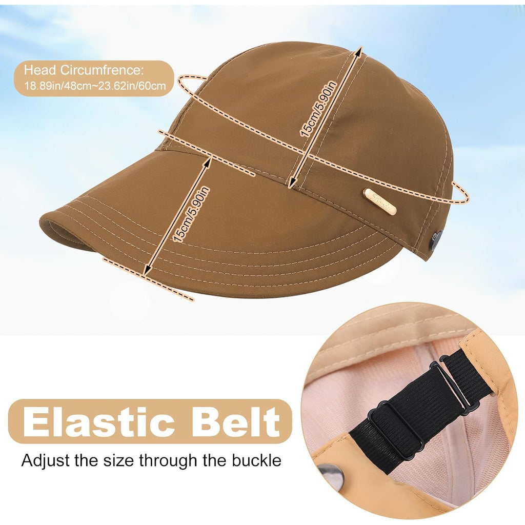 4PCS UPF 50+Womens Sun Hat UV Protection Wide Brim Hat Adjustable Ponytail Breathable for Hiking Fishing Running Golf Sports Multi