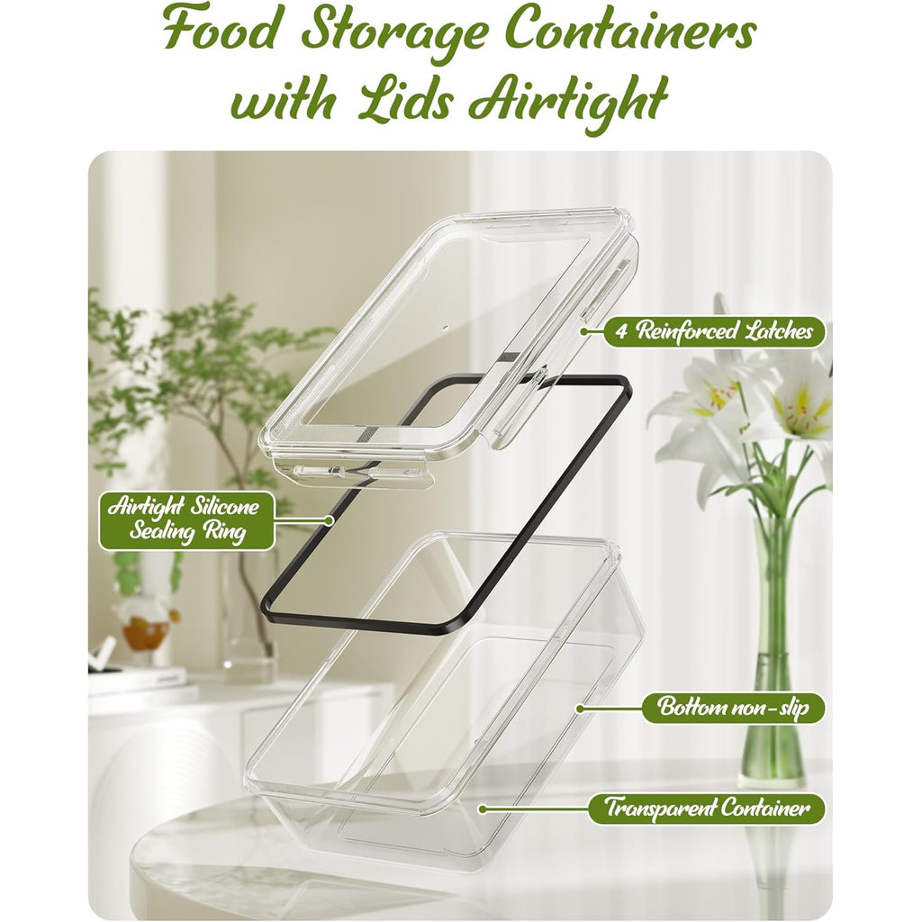 40 Piece Food Storage Containers with Lids(20 Containers & 20 Lids), BPA-Free Plastic Food Containers for Kitchen Storage and Organization, Leak Proof Meal Prep Container, Includes Labels & Pen