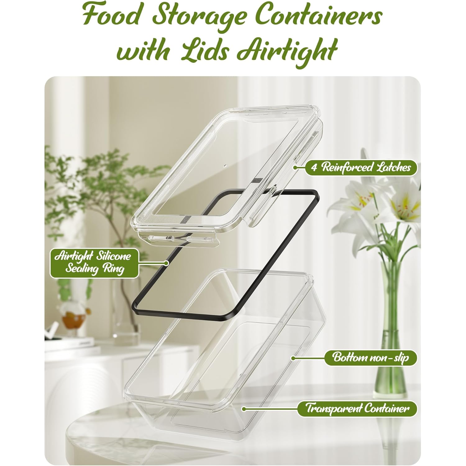 40 Piece Food Storage Containers with Lids(20 Containers & 20 Lids), BPA-Free Plastic Food Containers for Kitchen Storage and Organization, Leak Proof Meal Prep Container, Includes Labels & Pen