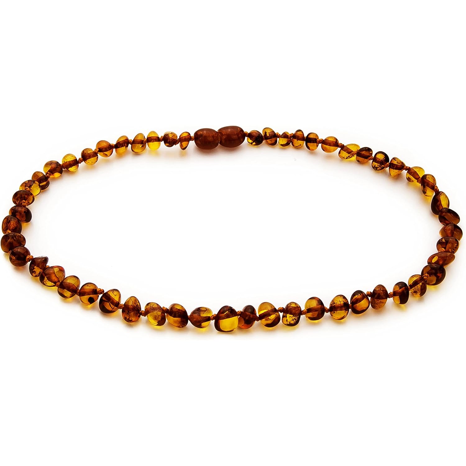 Amber Guru Baltic Amber Necklace (Authentic, Certified) - 12.5 inches - Unisex Jewelry - Polished Real Amber Beads - Proud to Deliver Genuine Baltic Sea Wonder Handmade