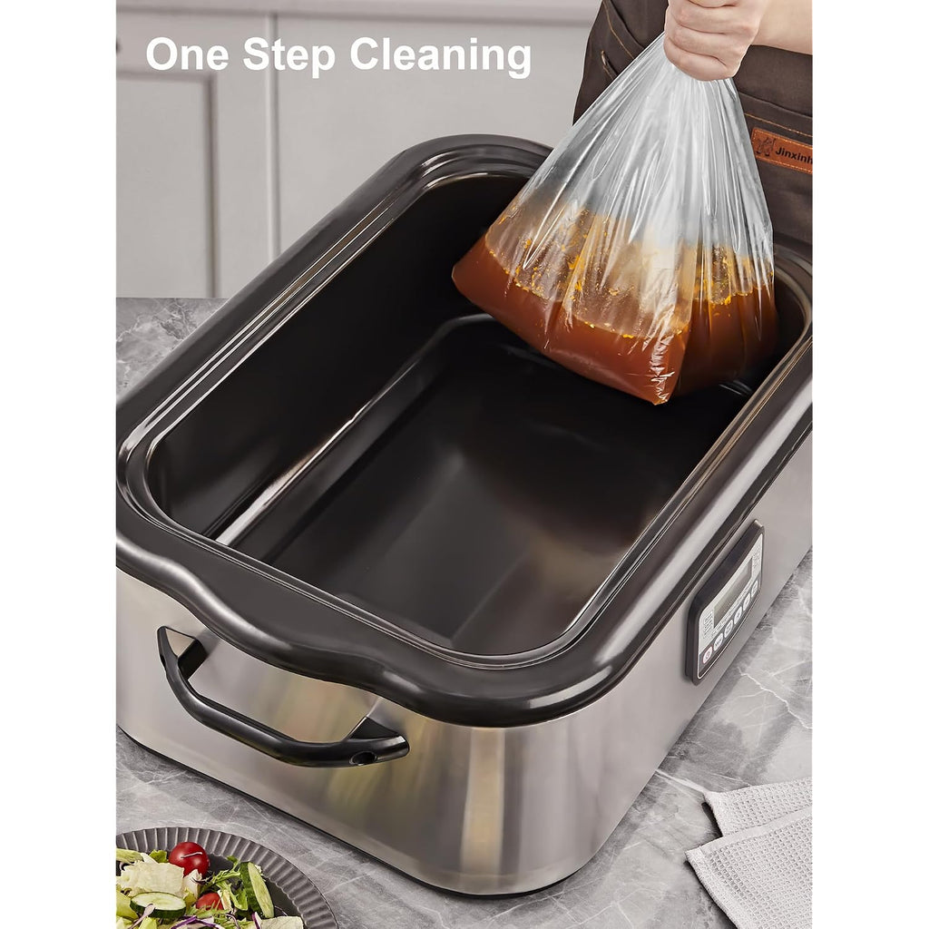Smartake Electric Roaster Liners, 10 Count Disposable Roaster Liners, Fits 16, 18, 22 Quart Roasters, Roaster Pan Oven Liners Plastic Cooking Bags For Instant Cleanup, 18 X 34 Inch