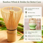 Matcha Whisk Set, Ceramic Matcha Set Includes Bowl & Holder, Bamboo Whisk (Chasen), Scoop, Spoon And Sifter, 6Pcs Matcha Kit Covers Everything Needed For Making Matcha (Green)