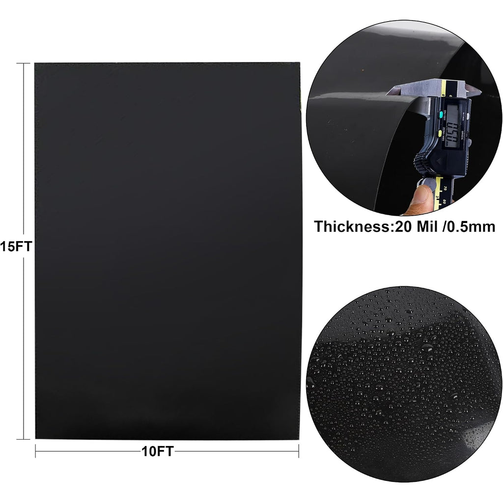 Adroiteet 10 X 15 Ft Pond Liner, 20 Mil Hdpe Pond Liners For Outdoor Ponds | Fish Pond Aquaculture Koi Ponds For Garden Landscape Fountain Waterfall