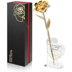 Anthonic Gold Dipped Rose Real 24K Gold Rose, Genuine One Of A Kind Rose Hand Dipped In 24K Golden Roses Romantic Gifts For Women In Her Birthday Anniversary Valentines Day Mothers Day