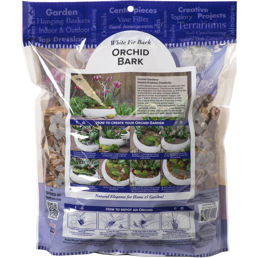 Supermoss (23114) Orchid Potting Bark, Natural, 4 Quarts