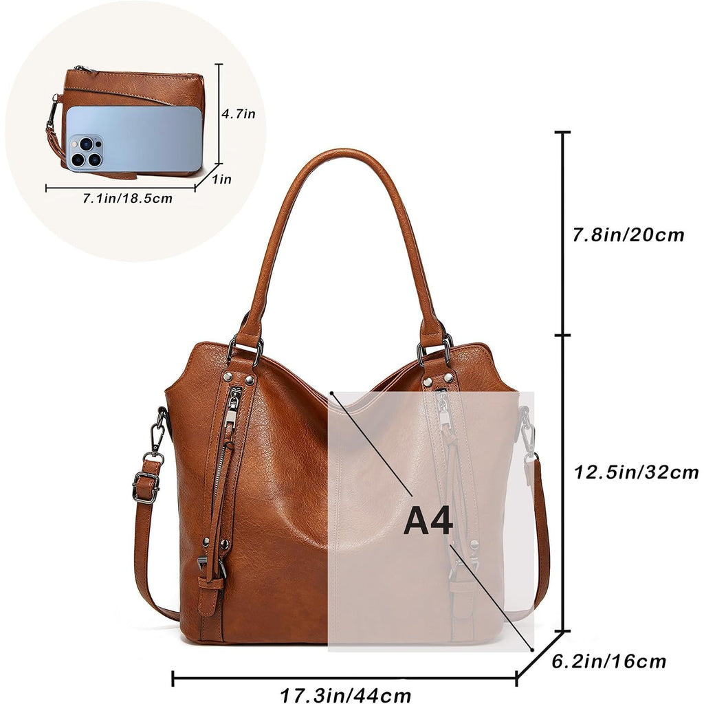 Tantomi Tote Handbags For Women Brown Hobo Handbags Purse And Handbags Shoulder Crossbody Bags For Work Travel Everyday