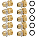 Hourleey Garden Hose Repair Connector With Clamps, Fit For 3/4" Or 5/8" Garden Hose Fitting, Male And Female Hose Adapter Water Hose Repair Kit, 5 Set