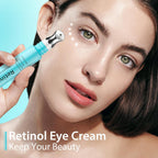 Retinol Eye Cream, Anti Aging Under Eye Cream With Caffeine, Vitamin C & Hyaluronic Acid, Cool Massage Head Eye Serum Fades Dark Circles Puffiness Wrinkles, 15Ml Portable Eye Cream For Women