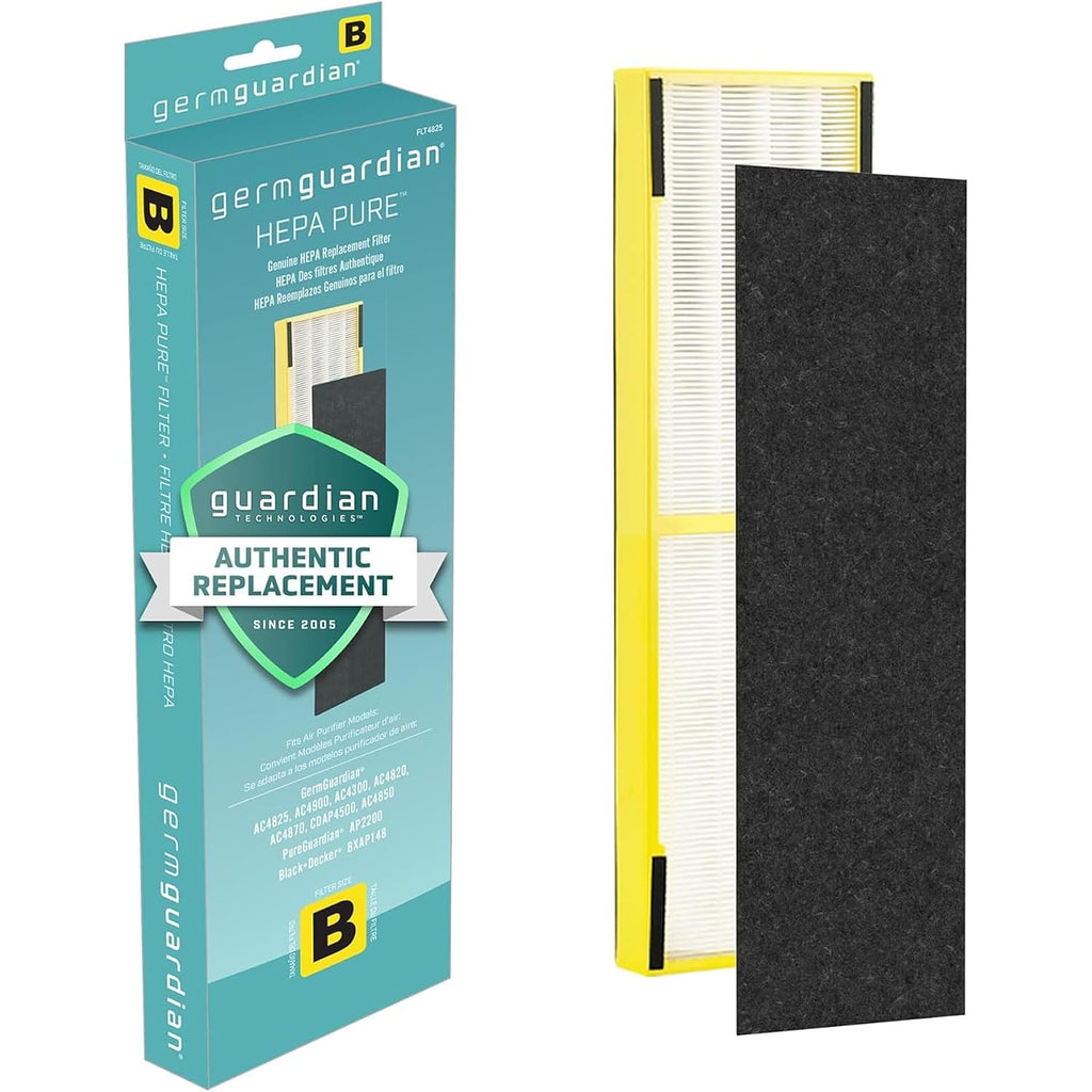 Germguardian, Filter B Hepa Pure Genuine Air Purifier Filter, Removes 99.97% Of Pollutants, Wildfire Smoke, Odors, For Ac4825, Ac4300, Ac4850, Ac4880, Ac4900, Cdap4500, Ap2200, Flt4825