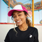 DALIX Two Tone Trucker Hat Summer Mesh Cap with Adjustable Snapback Strap Hot Pink