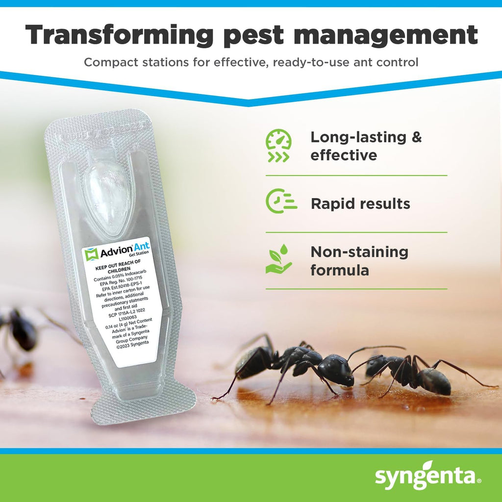 Syngenta Advion Ant Gel Station Insecticide, Ready-To-Use Gel Bait With The Active Ingredient Indoxacarb, Ant Bait For Use Indoor And Outdoor, 1 Box (3 Total Stations)