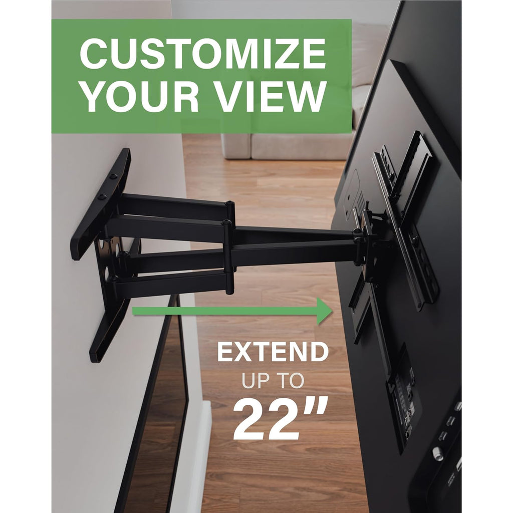 Sanus Premium Full Motion Tv Mount For 42"-90" Tvs - Sturdy & Smooth Extension, Swivel And Tilt For Big Tvs - Universal Design Fits Samsung, Lg, Vizio, Tcl & More - Easy Installation -Olf22