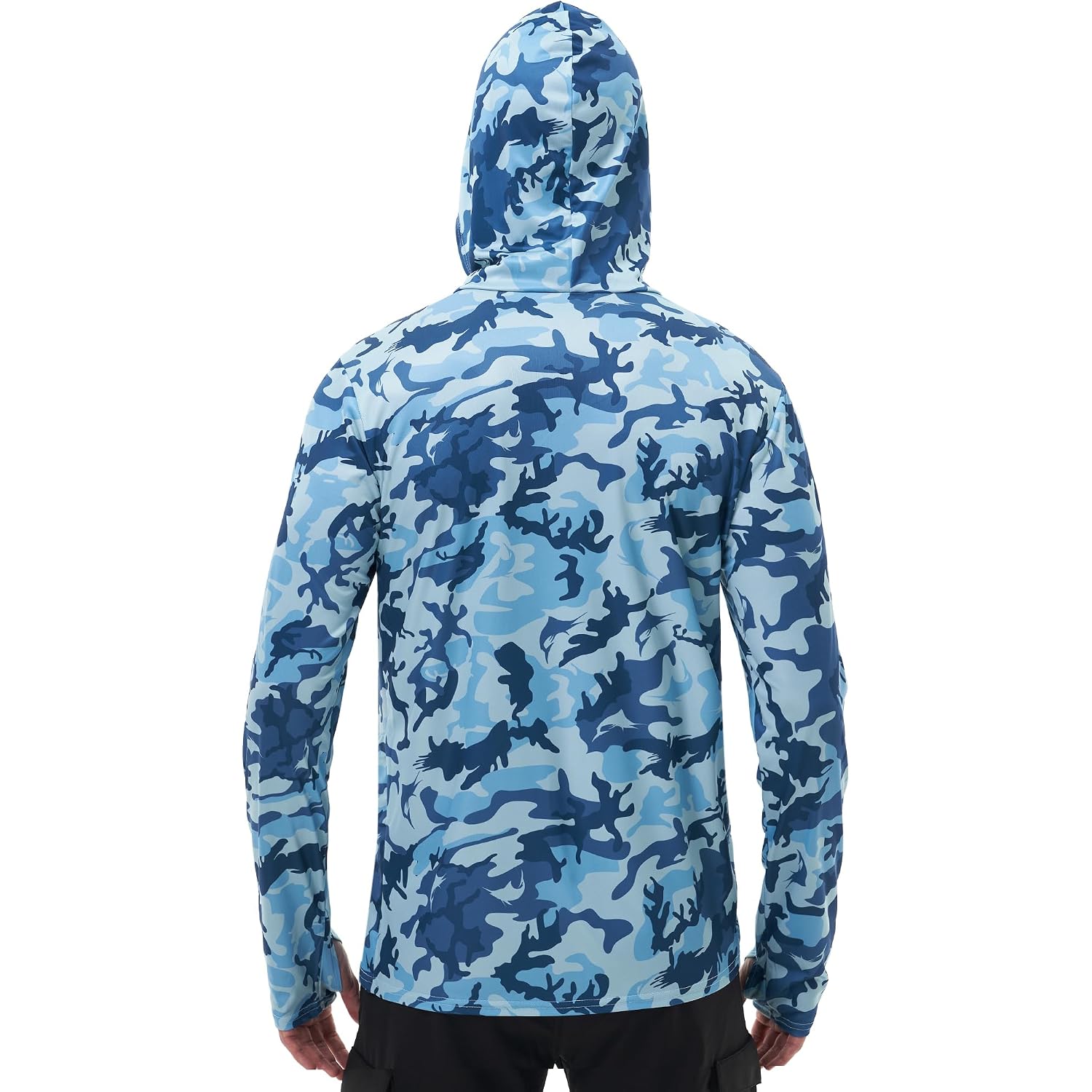 Fisheal Men'S Performance Fishing Hoodie Shirt - Upf 50+ Sun Protection Long Sleeve Thumbholes Shirts With Neck Gaiter