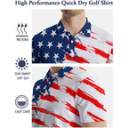 Golf Polo Shirts For Men Funny Print Quick Dry Short Sleeve Performance Golf Shirts Moisture Wicking Polo Shirts