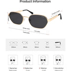 Sojos Trendy Polarized Hexagon Sunglasses For Women Men, Uv400 Retro Rectangle Shades Sj1238