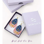 250th Anniversary Dangle Earrings for Women, Patriotic American Flag Teardrop Womens Earrings for 4th of July, Independence Day Party Outfit Jewelry Lightweight Celebration Present