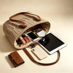 Straw Tote Bag Woven Beach Bag For Women, Large Capacity Summer Shoulder Boho Handbag Vacation