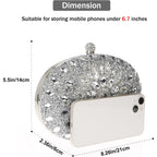 Womens Sparkly Rhinestone Glitter Clutch Purse Evening Handbag Shoulder Bag for Wedding Party Prom