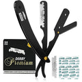Utopia Care Professional Straight Razor for Men, Barber Straight Edge Razor Safety with 100 Pack Blades, Black