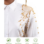 Gleeivy Women'S Short Sleeve Button Up Shirt Collared Fitted Wrinkle Free Blouse Stain Shield Professional Business Top