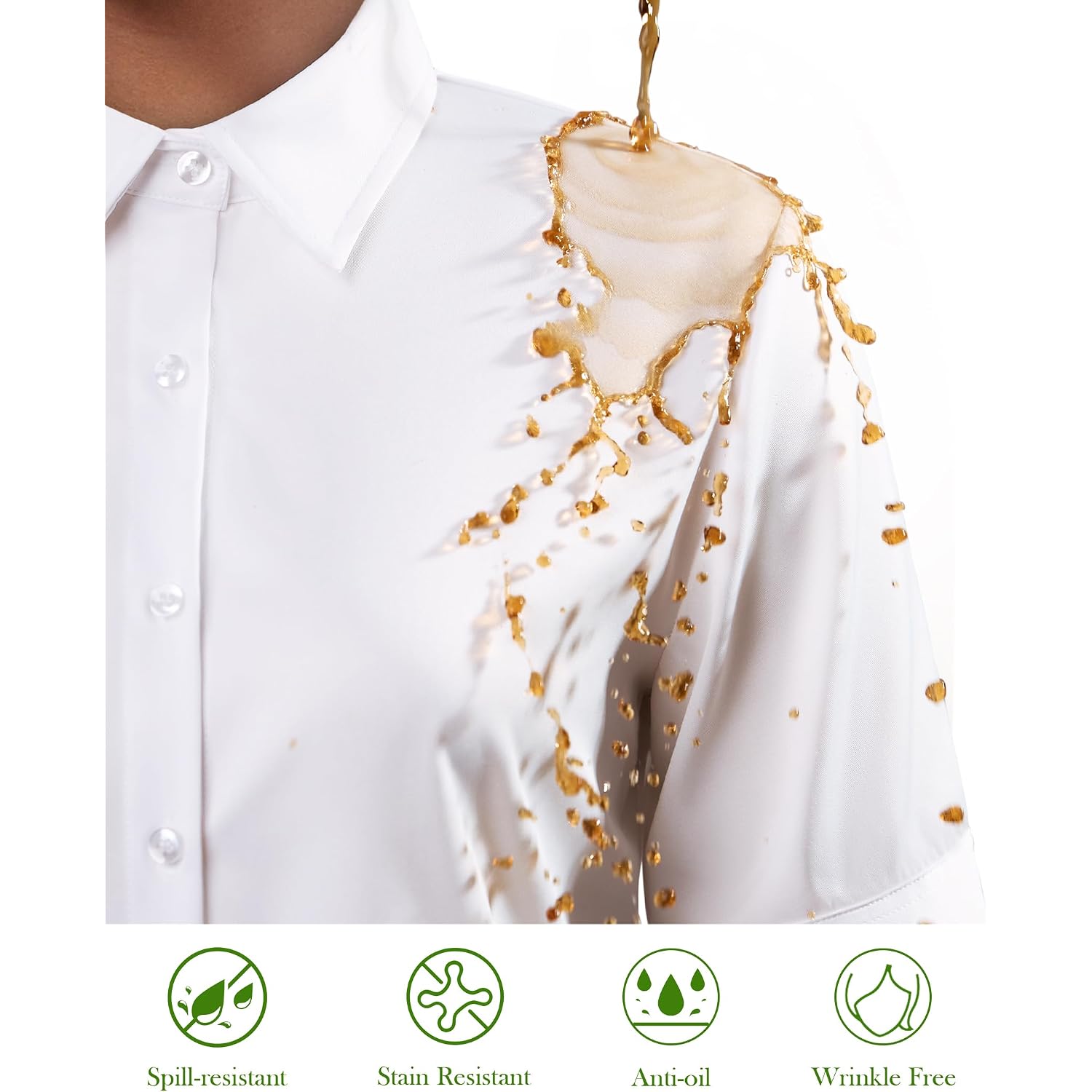 Gleeivy Women'S Short Sleeve Button Up Shirt Collared Fitted Wrinkle Free Blouse Stain Shield Professional Business Top