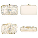 Womens Crystal Beaded Evening Bag Wedding Clutch Purse