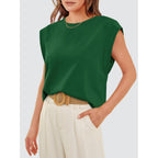 WIHOLL Cap Sleeve Tops for Women Summer Top Basic Tee Shirts Business Casual Tank Loose Fit 2026 Fashion