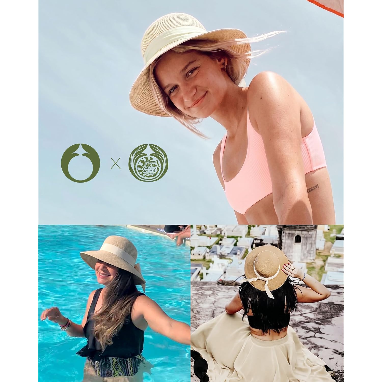 Furtalk Womens Beach Sun Straw Hat Uv Protection Travel Packable Foldable Brim Summer Uv Hat