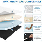 Folding Memory Foam Pads, 4" Tri-Fold Full Topper With Washable Cover, Non-Slip Portable Guest Floor Bed For Travel Camping