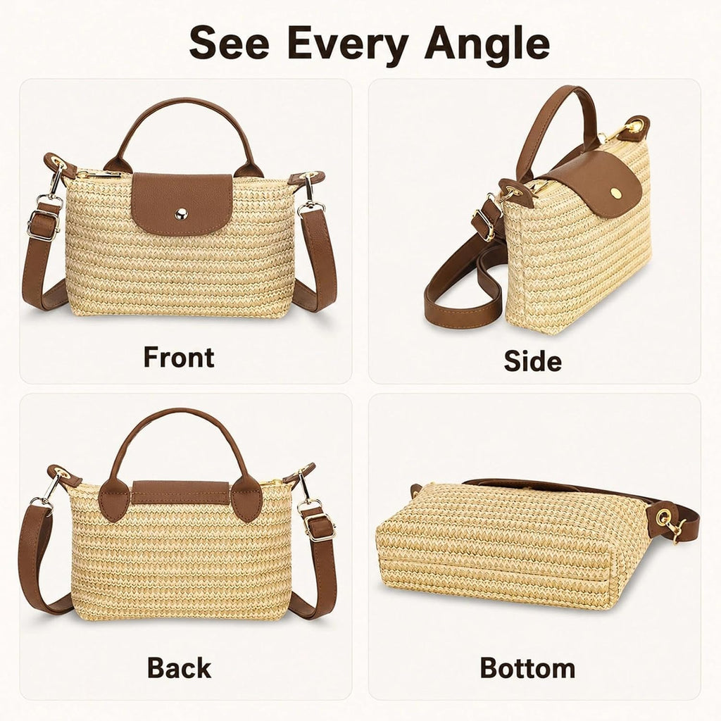 Woven Crossbody Bag, Small Black Weave Mini Tote Bag, Designer Crossbody Bags For Women