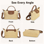 Woven Crossbody Bag, Small Black Weave Mini Tote Bag, Designer Crossbody Bags For Women