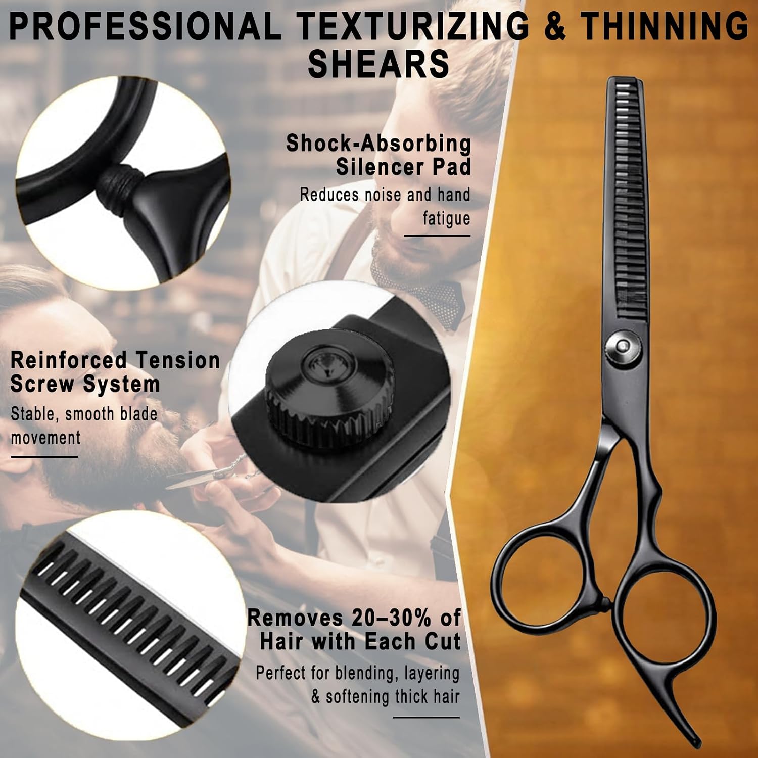 Hair Cutting Scissors & Shears Kit - 20-Piece Professional Hairdressing Tools Set For Barber Salon Home Thinning Scissors, Straight Razor, Comb, Clips, Cape, Hair Styling & Trimming For Men Women Kids