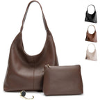 Cee & Dee Vegan Leather Hobo Bags For Women, Zippered Pocket, Slouchy Bag With Shoulder Strap, Hobo Purse Table Holder