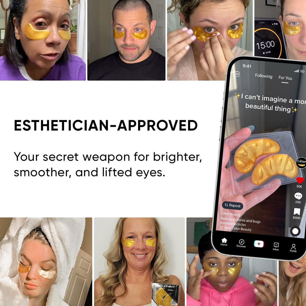 Under Eye Patches (20 Pairs) - Eye Patches For Puffy Eyes And Dark Circles - Under Eye Mask For Beauty & Personal Care - Under Eye Mask Amino Acid & Collagen For Dark Circles And Puffiness By Celor