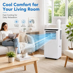 8,000 Btu Portable Air Conditioners, Portable Ac Unit For Basement & Bedroom, Remote & Auto Evaporation, 4-In-1 Cooling Unit, Floor Ac, Covers Rooms Up To 350 Sq.Ft, Sleep Mode, Remote Control