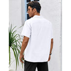 Runcati Mens Linen Cuban Guayabera Shirts Button Down Short Sleeve Shirt Cotton Hippie Summer Beach Vacation Shirts