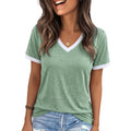 Yexipo Womens T Shirts Graphic Tees Spring Short Sleeve V Neck Funny Letter Print Casual Loose Cute Summer Tops