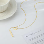 Long Gold Necklace for Women Trendy, Dainty Layered Lariat Necklace 14k Gold Plated Silver Y Shaped Beaded Chain Non Tarnish Drop Necklaces Simple Adjustable Jewelry Gift